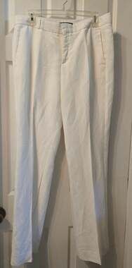 Banana Republic Logan White Linen Blend Dress Pants